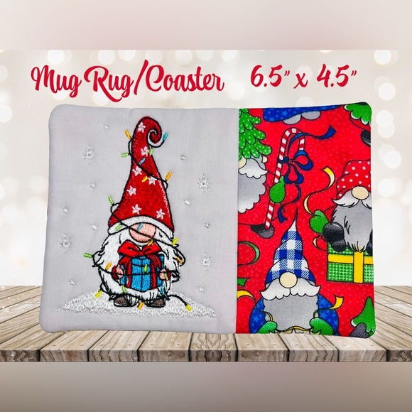 Hand Crafted Mug Rug Coaster Embroidered Cotton Fabric Padded Absorbs Liquid - Picture 3 of 10